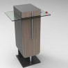 Meuble pour machine à café design driftwood avec des rangements fixes fermés par une porte avec une option serrure à clé