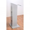 Pupitre plexiglas transparent et bois pour conférence, lutrin conférence avec rangements pour vos documents et micro sans fil