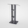 Pupitre plexiglas transparent et bois pour conférence graphite qui est un élément indispensable pour des discours et réunions