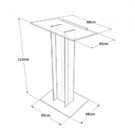 Pupitre de conférence plexiglas et bois aux dimensions idéales pour des salles de conférence ou de bureaux d'entreprise