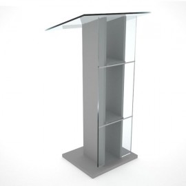 Pupitre de discours gris de fabrication 100 % made in France de qualité professionnelle pour entreprises et collectivités