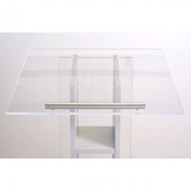 Achat pupitre conférence hêtre en bois et plexiglas doté d'une tablette inclinée en plexi transparent avec pour vos documents