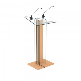 Pupitre conférence plexiglas de hêtre pour ajouter une option micro col de cygne pour une meilleure écoute en conférence