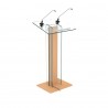Pupitre de conférence plexiglas et bois qui est en bois de hêtre où vous pouvez demander à ajouter votre micro col de cygne
