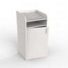 Pupitre de conférence blanc déclinable en divers coloris qui possède des rangements et une tablette inclinée pour conférence