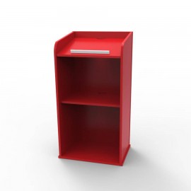 Pupitre de conférence bois de coloris rouge qui est l'élément indispensable pour votre conférence ou cérémonie d'entreprise