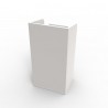 Pupitre de conférence de couleur blanc avec des rangements et une tablette inclinée en bois de fabrication française