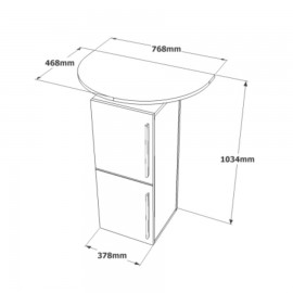 Dimensions du meuble pour machines à café qui possède rangements et est destiné à des entreprises et collectivités