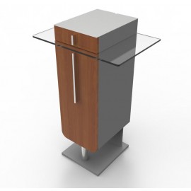Meuble machine à café merisier pour entreprise salle de pause