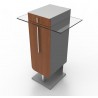 Meuble machine à café merisier pour entreprise salle de pause