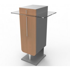 Meuble machine a cafe bois hetre qui comprend des rangements pour vos accessoires de machines à café et cafetières