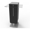 Meuble pour cafetière en noir livré monté et disposant de rangements fermés par une porte où ajouter une option serrure à clé