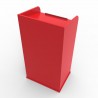 Pupitre de conférence bois en rouge livré monté avec rangements qui sont en accès libre pour vos rangements de micros