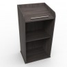  Pupitre de conférence wenge qui possède des rangements qui sont en accès libre pour poser vos objets professionnels