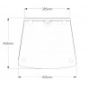 Meuble desserte de coloris hêtre disposant d'une tablette en verre transparent mettant en valeur votre machine à café