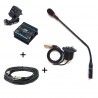 Pack d'accessoires pour conférences comprenant une alimentation fantôme et un micro col de cygne avec le cordon xlr