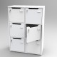 Casier en bois avec 6 cases blanc qui dispose de rangements pour les objets et effets personnels de vos salariés