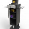 Meuble gris ouvert pour machine à café bois doté de rangements fermés avec ou sans serrure pour garder vos objets