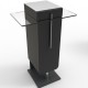 Meuble noir machine à café bois et verre design destiné à des structures avec des cuisines : hôtels / restaurants / collectivité
