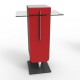 Petit meuble pour machine à café rouge livré monté pour des machines à café à dosettes ou machines à café professionnelles