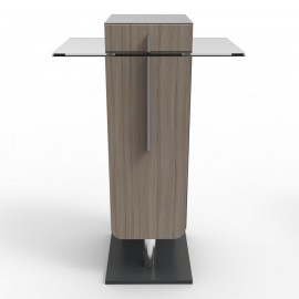 Meuble pour cafetiere driftwood avec un savant mélange de verre transparent et de bois pour poser votre machine à café