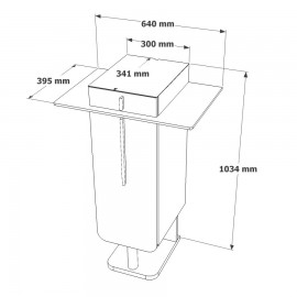 Meuble machine à café - KAFE S Merisier design bois inox verre pour machine expresso dosette capsules ou cafetières