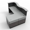 Comptoir accueil bois en coloris béton qui s'adapte parfaitement pour des espaces d'accueil, banque d'accueil made in France