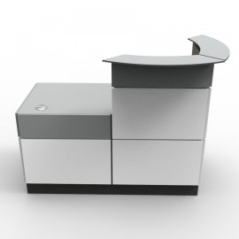 Borne d'accueil coloris blanc qui est le mobilier d'accueil indispensable pour procurer une bonne première impression