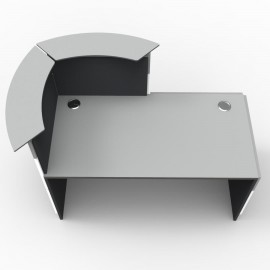 Borne d'accueil couleur blanc qui est fabriqué en france et déclinable en plusieurs coloris de bois pour convenir à votre pme