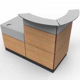 Borne d'accueil chêne idéal pour votre accueil de visiteurs et clientèle, meuble d'accueil en bois 100 % made in France