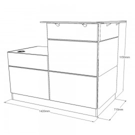 Borne d'accueil aux dimensions qui conviennent parfaitement pour des structures de collectivités / hotels / restaurants