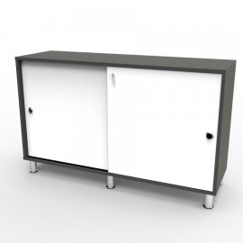 Meuble bas bureau coloris blanc convenant pour des bureaux d'espace open space ou espaces d'accueil d'associations