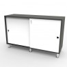 Meuble bas bureau coloris blanc convenant pour des bureaux d'espace open space ou espaces d'accueil d'associations