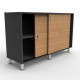 Meuble bas bureau chêne qui est destiné à du rangement et de l'archivage dans des bureaux et espaces de coworking