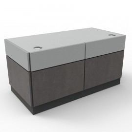 Bureau d'accueil professionnel en béton de fabrication française et livré en kit dans vos bureaux dans des entreprises