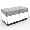 Bureau d'accueil professionnel blanc pour entreprises ou collectivités, meuble bureau livré en kit 