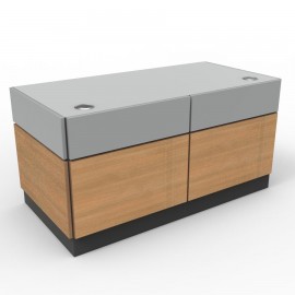 Bureau d'accueil professionnel chêne qui est l'élément indispensable dans votre installation de bureaux d'entreprise 