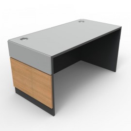 Bureau d'accueil professionnel chêne qui possède des façades sur le tour du meuble de bureaux pour associations 