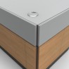 Bureau d'accueil professionnel bois chêne comportant des façades tout autour, meuble de bureau pratique et sobre livré en kit 