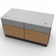 Bureau d'accueil professionnel bois couleur chêne idéal pour des installations de mobilier de bureau dans votre salle de réunion