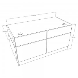 Bureau d'accueil professionnel aux dimensions standards pour des bureaux de taille classique dans des collectivités