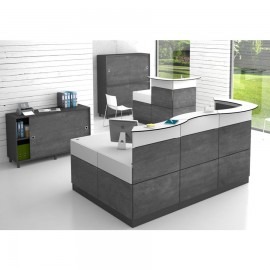  	Bureau d'accueil professionnel bois provenant de la gamme de meubles d'accueil proposé par VDPME