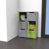 Meuble casier CASEO avec 6 cases en bois mis en situation dans un coin de bureau ou de salle de casiers en école / lycée