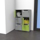 Meuble casier CASEO avec 6 cases en bois mis en situation dans un coin de bureau ou de salle de casiers en école / lycée
