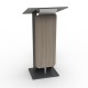 Pupitre de conférence driftwood et métal au design léger avec tablette inclinée idéal pour un orateur et conférencier
