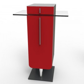 Meuble pour machine à café design en bois driftwood qui possède des rangements fermés avec des étagères fixes et un tiroir