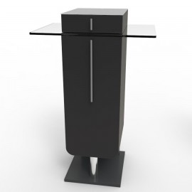 Meuble pour machine à café design noir qui est sobre et fonctionnel pour des espaces d'accueil et espaces café d'entreprise