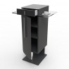 Meuble pour machine à café design en noir qui dispose de rangements pour vos accessoires d'espaces café pour collectivités