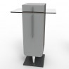 Meuble pour machine à café design gris en bois et verre idéal pour poser une grande machine à café dans un espace cuisine