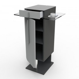 Meuble pour machine à café design en gris idéal pour des espaces d'accueil et salles d'attente dans des espaces coworking